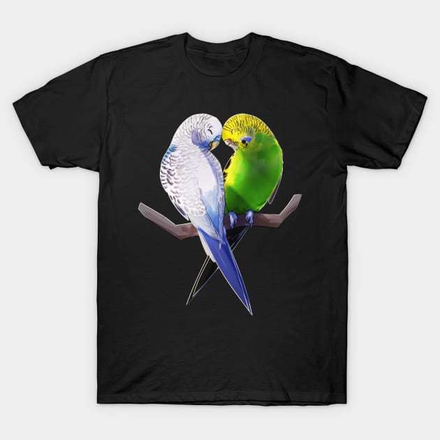 Bird lover budgie love valentines gift T-Shirt by Ink Raven